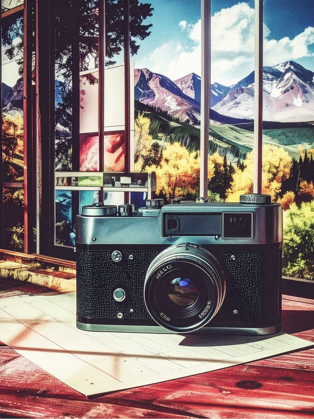 Classic Black Rangefinder Camera Wall Art Print - Vintage Camera Photo